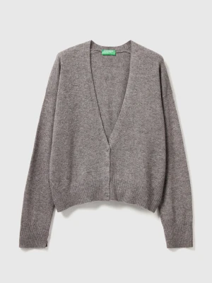 Benetton, Cashmere Blend Cardigan, Size: XXS, Dark Gray, Women United Colors of Benetton