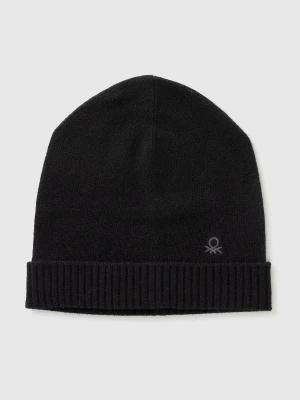 Benetton, Cashmere Blend Hat, Size: OS, Black, Women United Colors of Benetton