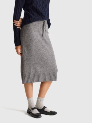 Benetton, Cashmere Blend Midi Skirt, Size: XXS, Dark Gray, Women United Colors of Benetton