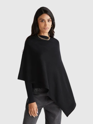 Zdjęcie produktu Benetton, Cashmere Blend Poncho, Size: OS, Black, Women United Colors of Benetton
