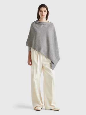 Benetton, Cashmere Blend Poncho, size OS, Light Gray, Women United Colors of Benetton