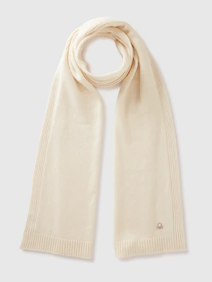 Benetton, Cashmere Blend Scarf, Size: OS, Creamy White, Women United Colors of Benetton
