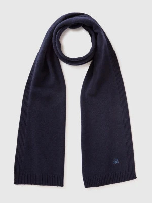 Benetton, Cashmere Blend Scarf, Size: OS, Dark Blue, Women United Colors of Benetton