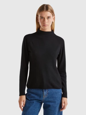 Benetton, Cashmere Blend Sweater, size L, Black, Women United Colors of Benetton