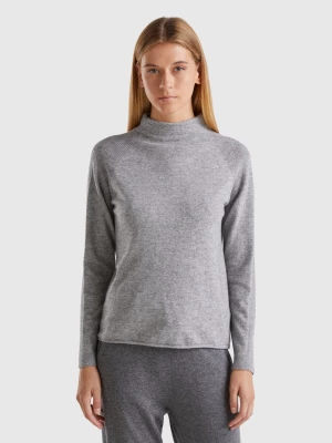 Benetton, Cashmere Blend Sweater, size L, Gray, Women United Colors of Benetton