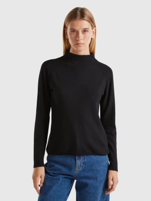 Benetton, Cashmere Blend Sweater, size M, Black, Women United Colors of Benetton