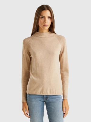 Benetton, Cashmere Blend Sweater, size M, Camel, Women United Colors of Benetton