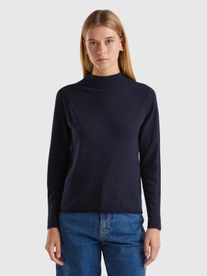 Benetton, Cashmere Blend Sweater, size S, Dark Blue, Women United Colors of Benetton