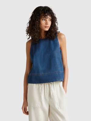 Benetton, Chambray Blouse, size XXS, Dark Blue, Women United Colors of Benetton