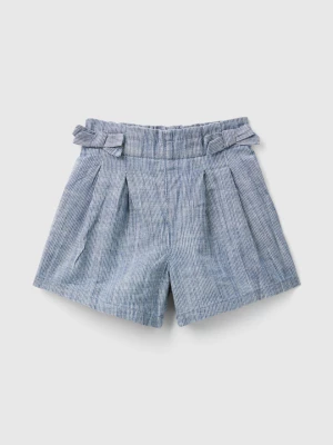 Benetton, Chambray Paperbag Shorts, size 110, Blue, Kids United Colors of Benetton