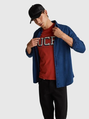 Benetton, Chambray Shirt, Size: XS, Blue, Men United Colors of Benetton