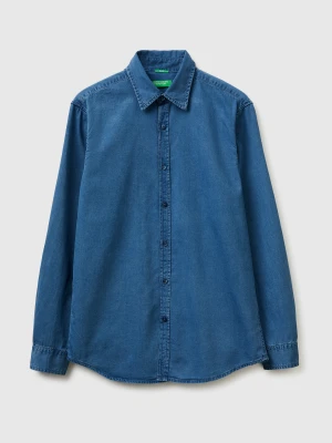 Benetton, Chambray Shirt, Size: XS, Blue, Men United Colors of Benetton