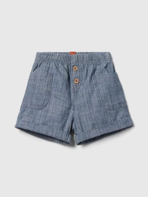 Benetton, Chambray Shorts, size 56, Blue, Kids United Colors of Benetton