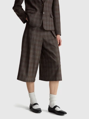 Benetton, Check Bermudas, Brown, Women United Colors of Benetton