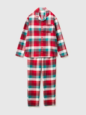 Benetton, Check Christmas Pyjamas In Flannel, Size: XL, Multi-color, Men United Colors of Benetton