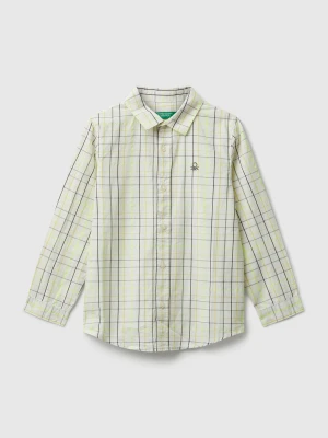 Benetton, Check Shirt In Pure Cotton, Size: 116, Creamy White, Kids United Colors of Benetton
