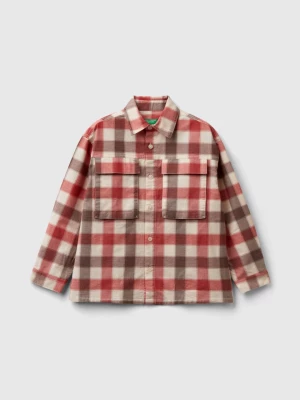 Benetton, Check Shirt In Stretch Cotton, size L, Red, Kids United Colors of Benetton