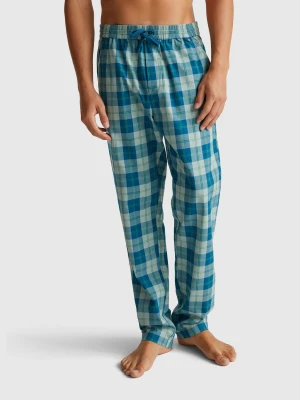 Benetton, Check Trousers, Size: XL, Blue, Men United Colors of Benetton