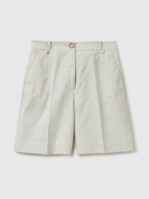 Benetton, Checked Bemuda Shorts, Light Green, Women United Colors of Benetton