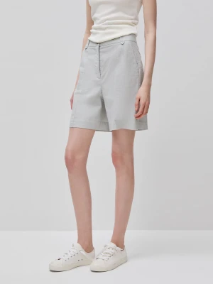 Benetton, Checked Bemuda Shorts, Light Green, Women United Colors of Benetton