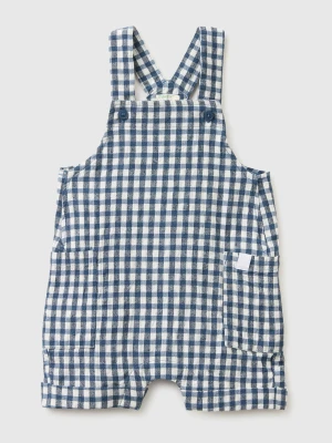 Zdjęcie produktu Benetton, Checkered Linen Blend Overalls, Dark Blue, Kids United Colors Of Benetton