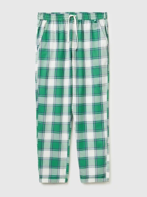 Benetton, Checkered Trousers, Size: XL, Green, Men United Colors of Benetton