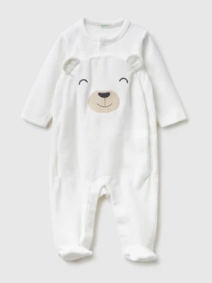 Benetton, Chenille Animal Onesie, Creamy White, Kids United Colors of Benetton