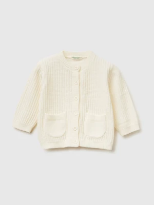 Benetton, Chenille Cardigan, Size: 82, Creamy White, Kids United Colors of Benetton