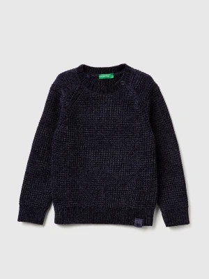 Benetton, Chenille Crew Neck Sweater, Size: 116, Dark Blue, Kids United Colors of Benetton