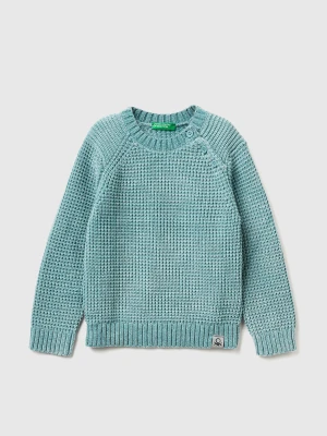 Benetton, Chenille Crew Neck Sweater, Size: 116, Sky Blue, Kids United Colors of Benetton