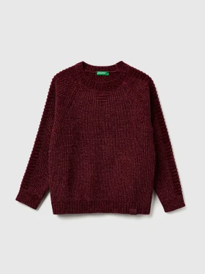 Benetton, Chenille Crew Neck Sweater, Size: XL, Burgundy, Kids United Colors of Benetton