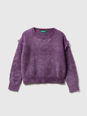 Benetton, Chenille Sweater With Fringe, Size: S, Kids United Colors of Benetton