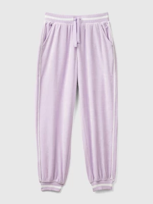 Benetton, Chenille Trousers With Drawstring, size 3XL, Lilac, Kids United Colors of Benetton