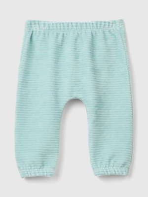 Benetton, Chenille Trousers With Embroidery, size 50, Aqua, Kids United Colors of Benetton