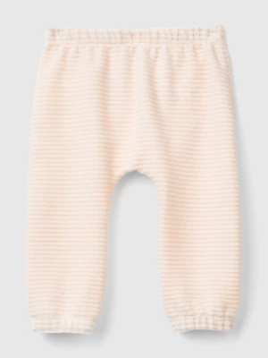 Benetton, Chenille Trousers With Embroidery, size 50, Pastel Pink, Kids United Colors of Benetton