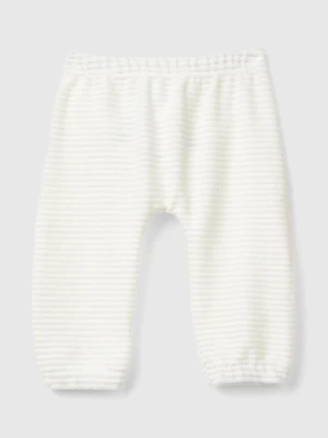 Benetton, Chenille Trousers With Embroidery, Size: 82, Creamy White, Kids United Colors of Benetton