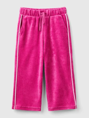 Benetton, Chenille Trousers With Logo, size 110, Fuchsia, Kids United Colors of Benetton