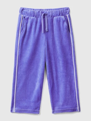 Benetton, Chenille Trousers With Logo, size 82, Periwinkle, Kids United Colors of Benetton