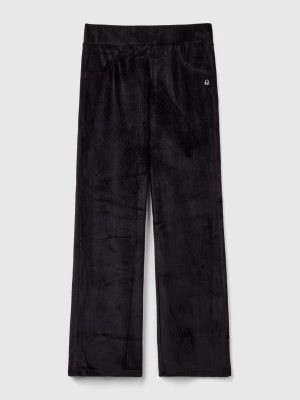 Benetton, Chenille Trousers With Straight Leg, size XL, Black, Kids United Colors of Benetton