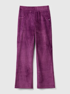 Benetton, Chenille Trousers With Straight Leg, size XL, Mauve, Kids United Colors of Benetton