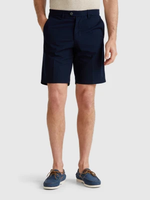 Benetton, Chino Bermuda Shorts In Canvas, size 56, Dark Blue, Men United Colors of Benetton