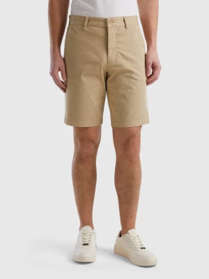 Benetton, Chino Bermudas In Stretch Cotton, size 42, Beige, Men United Colors of Benetton