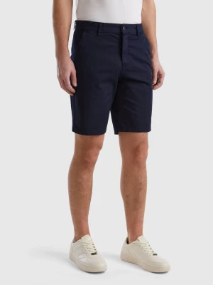 Benetton, Chino Bermudas In Stretch Cotton, size 52, Dark Blue, Men United Colors of Benetton