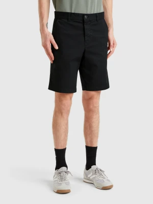 Benetton, Chino Bermudas In Stretch Cotton, size 56, Black, Men United Colors of Benetton