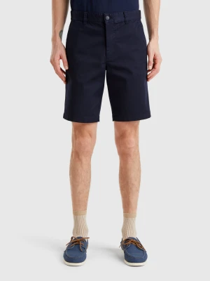 Benetton, Chino Bermudas In Stretch Cotton, size 54, Dark Blue, Men United Colors of Benetton