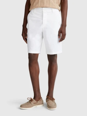 Benetton, Chino Bermudas In Stretch Cotton, size 56, White, Men United Colors of Benetton