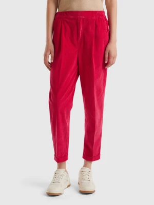 Benetton, Chinos In Velvet With Stretch Waist, size XXS, Red, Women United Colors of Benetton