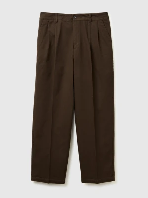 Benetton, Chinos With Creases, Brown, Men United Colors of Benetton