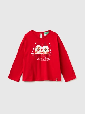 Benetton, Chip & Dale ©disney Christmas T-shirt, Size: 116, Red, Kids United Colors of Benetton