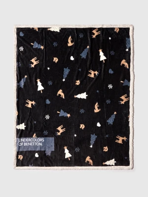 Benetton, Christmas Blanket, Size: OS, Black, Women United Colors of Benetton